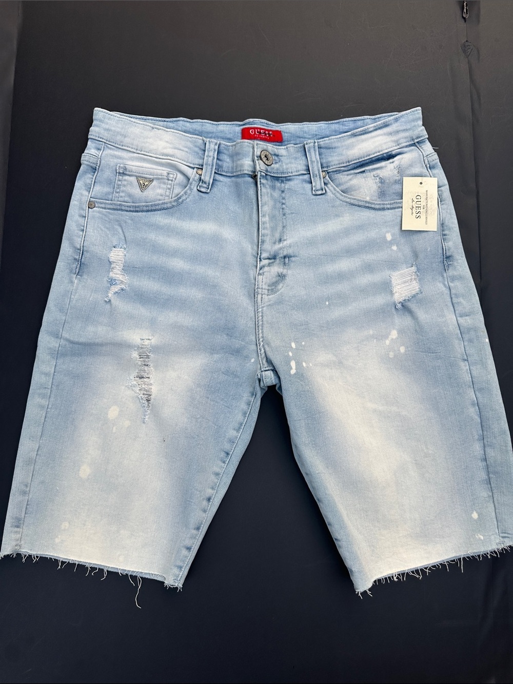 New GUESS Light Blue Distressed Denim Jean Shorts